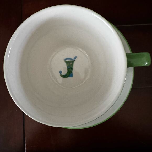 Starbucks Holiday 2006 Elf Stocking  2 Piece Cup Saucer 12oz Mug Christmas - Picture 7 of 9